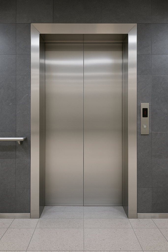 Elevador comercial moderno cumpliendo normativas vigentes