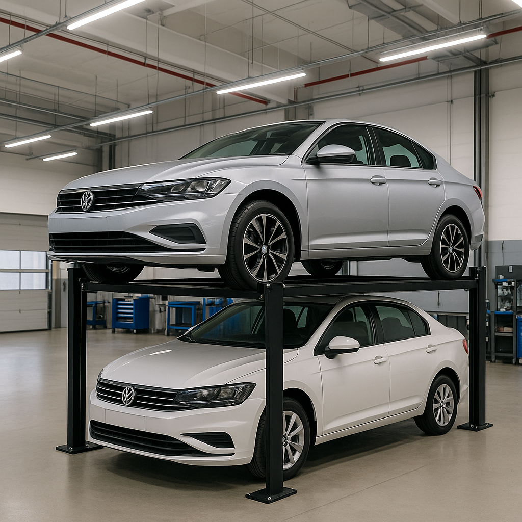 elevador para autos en un taller moderno