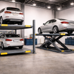 Elevadores para autos residenciales y comerciales tipo plataforma e hidráulicos instalados en estacionamiento moderno