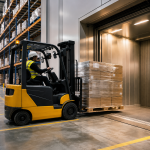 Elevador montacargas para almacenes en México con carga industrial moderna